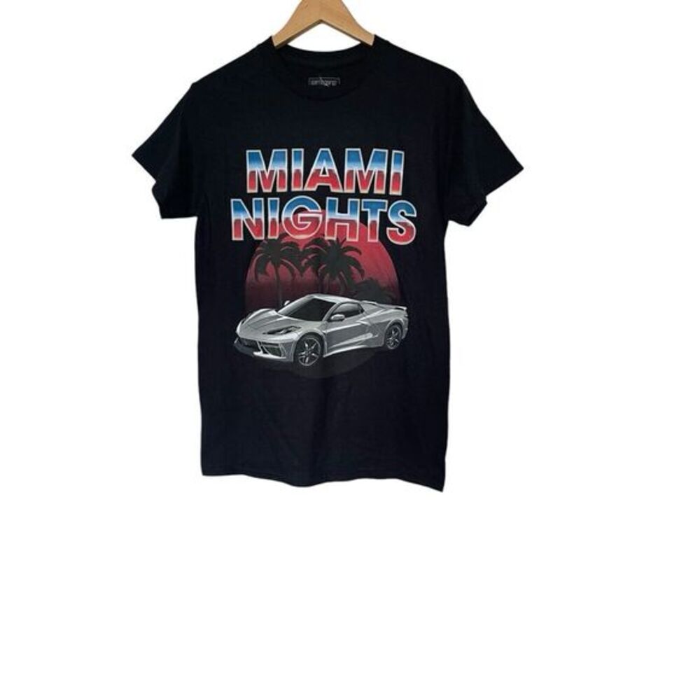 Samegang Black Miami Nights Chevrolet Tee Short‎ Sleeve Men's T-shirt Size Small